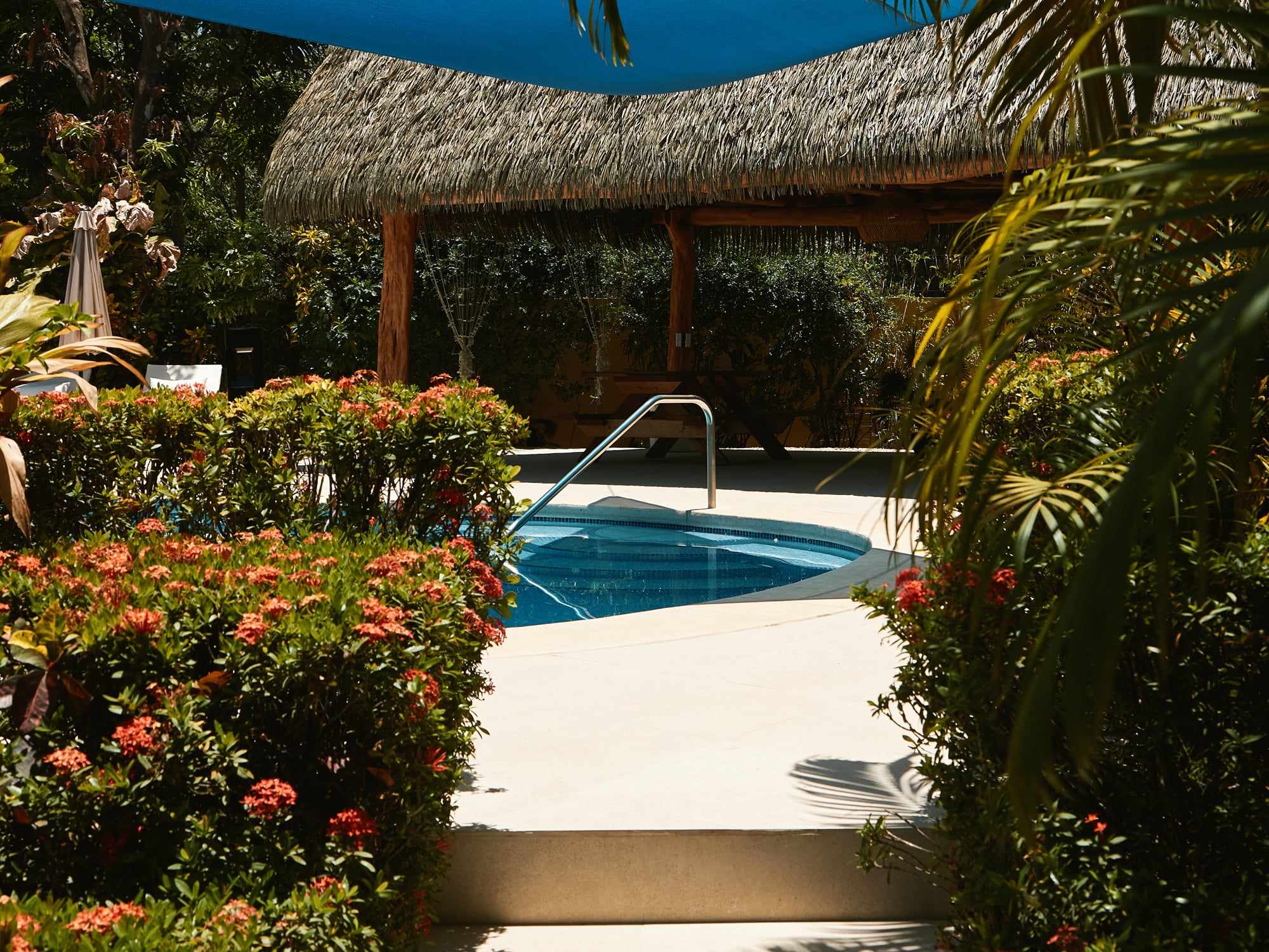 Serena stairs leading to pool and palapa