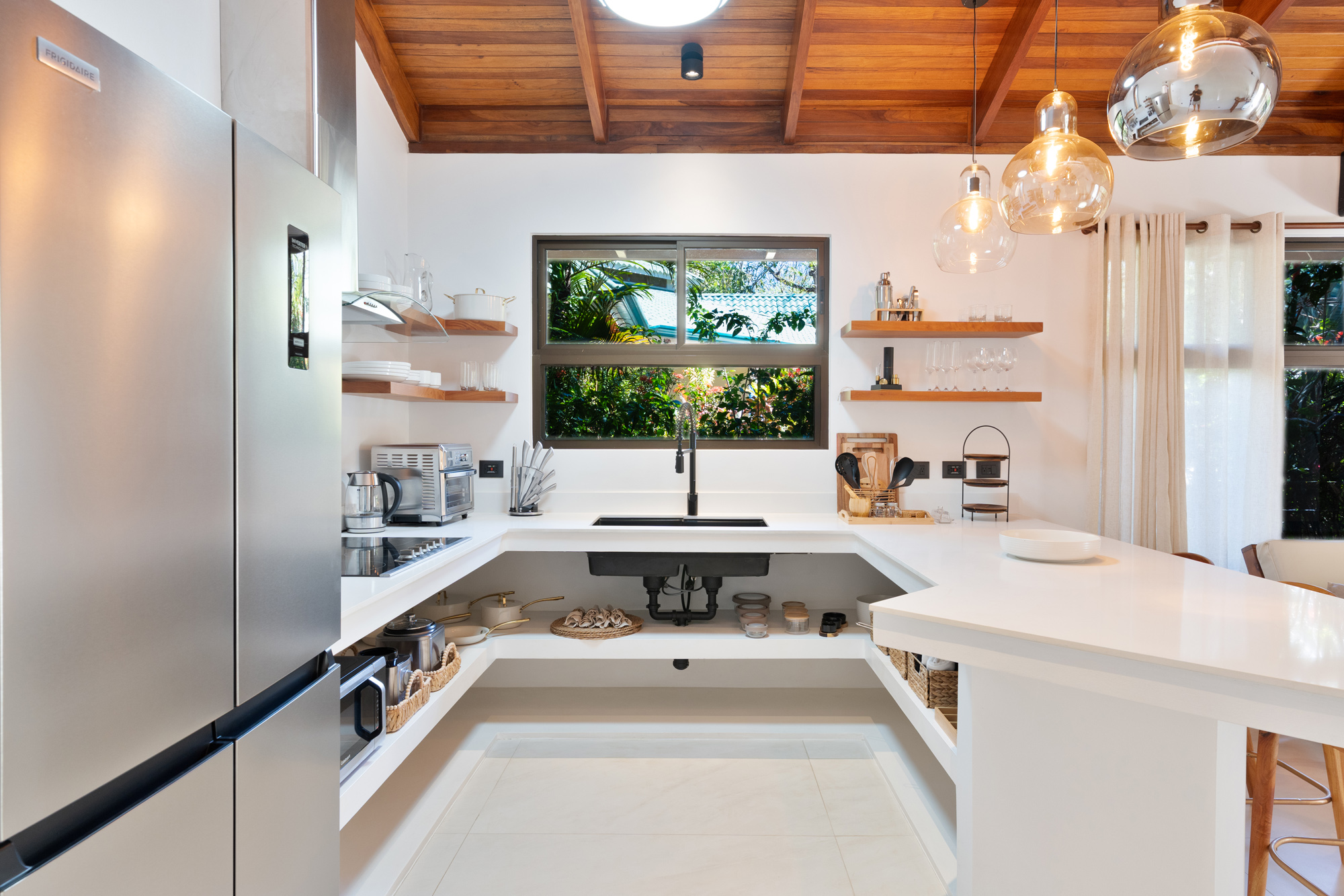 Serena villa kitchen behind counter